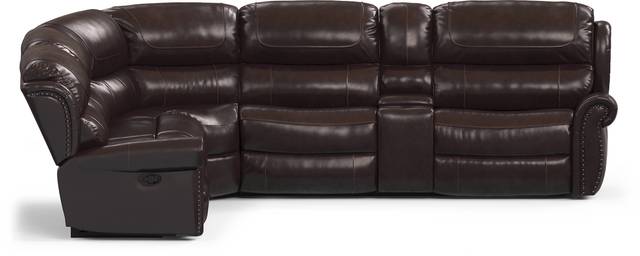 Venezio Brown Leather 9 Pc Reclining Sectional Living Room - Thumbnail - Image 5