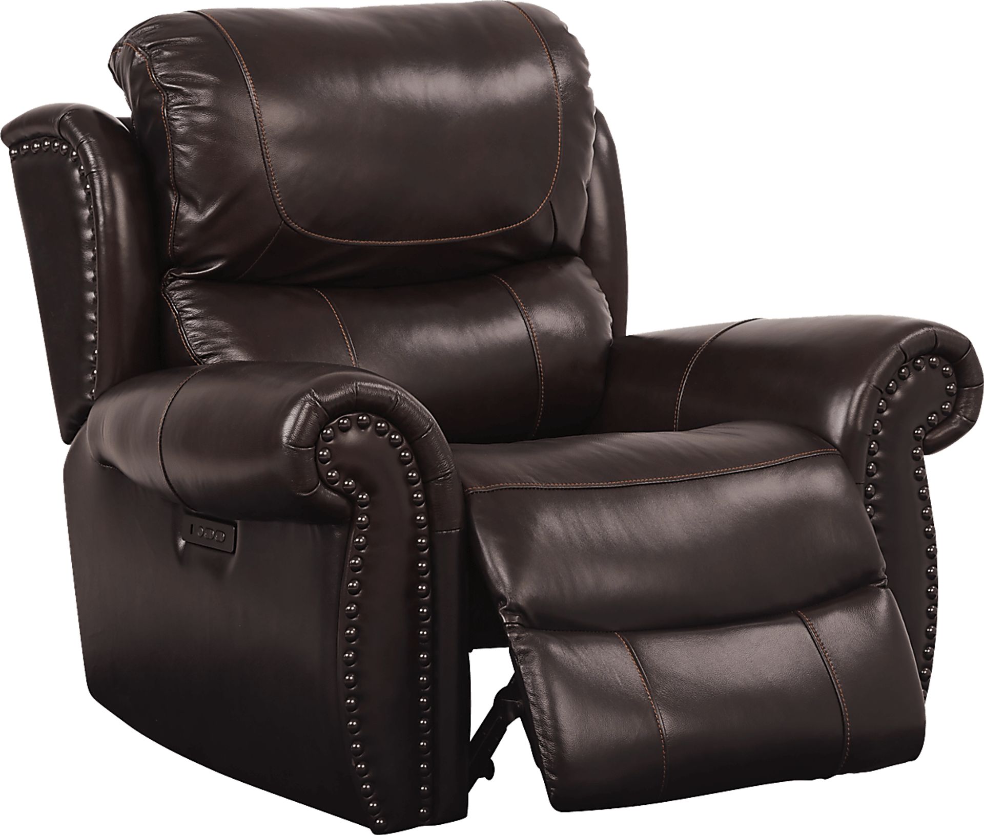 Venezio Brown Leather Power Recliner - Image 2
