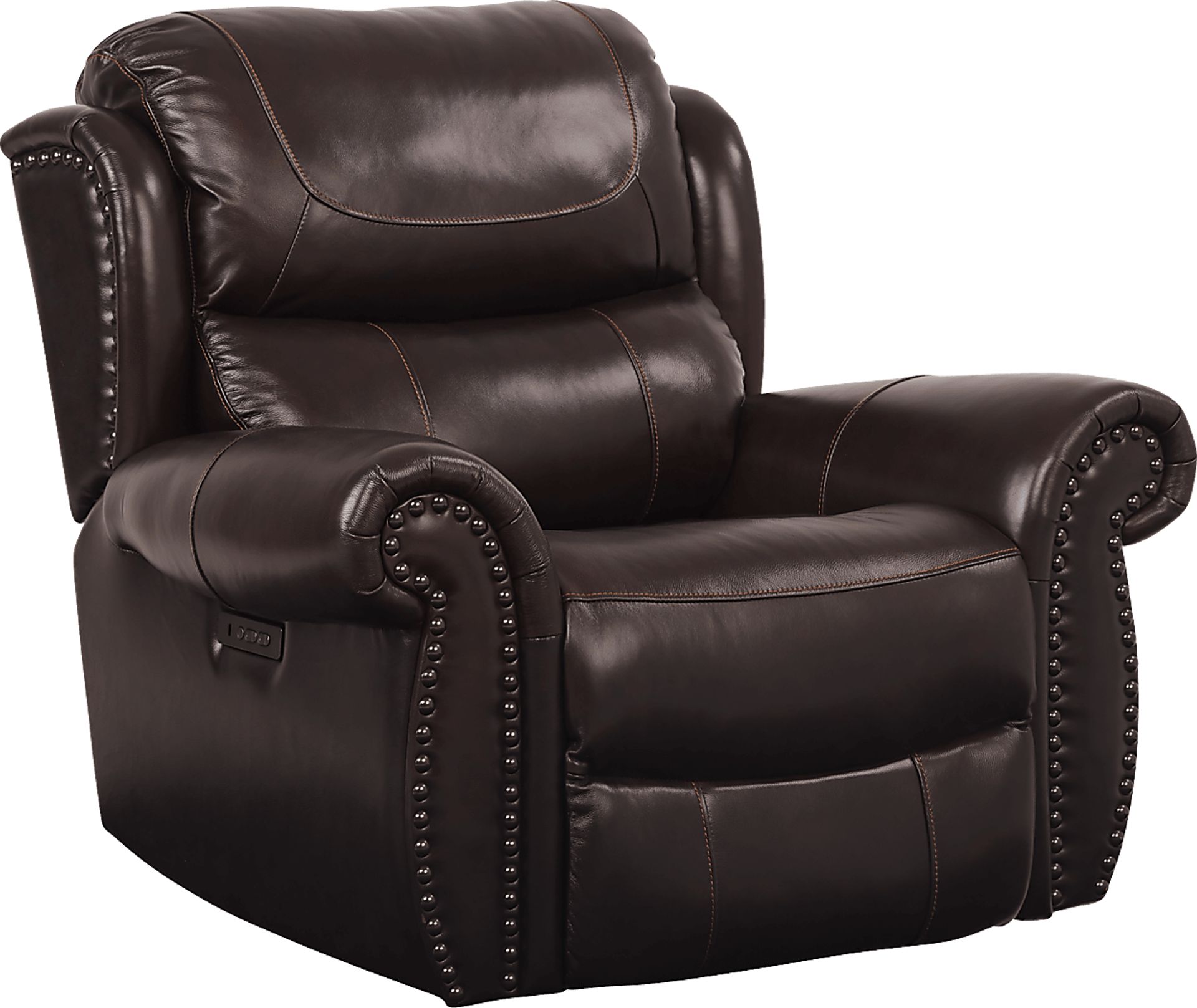 Venezio Brown Leather Power Recliner - Image 1