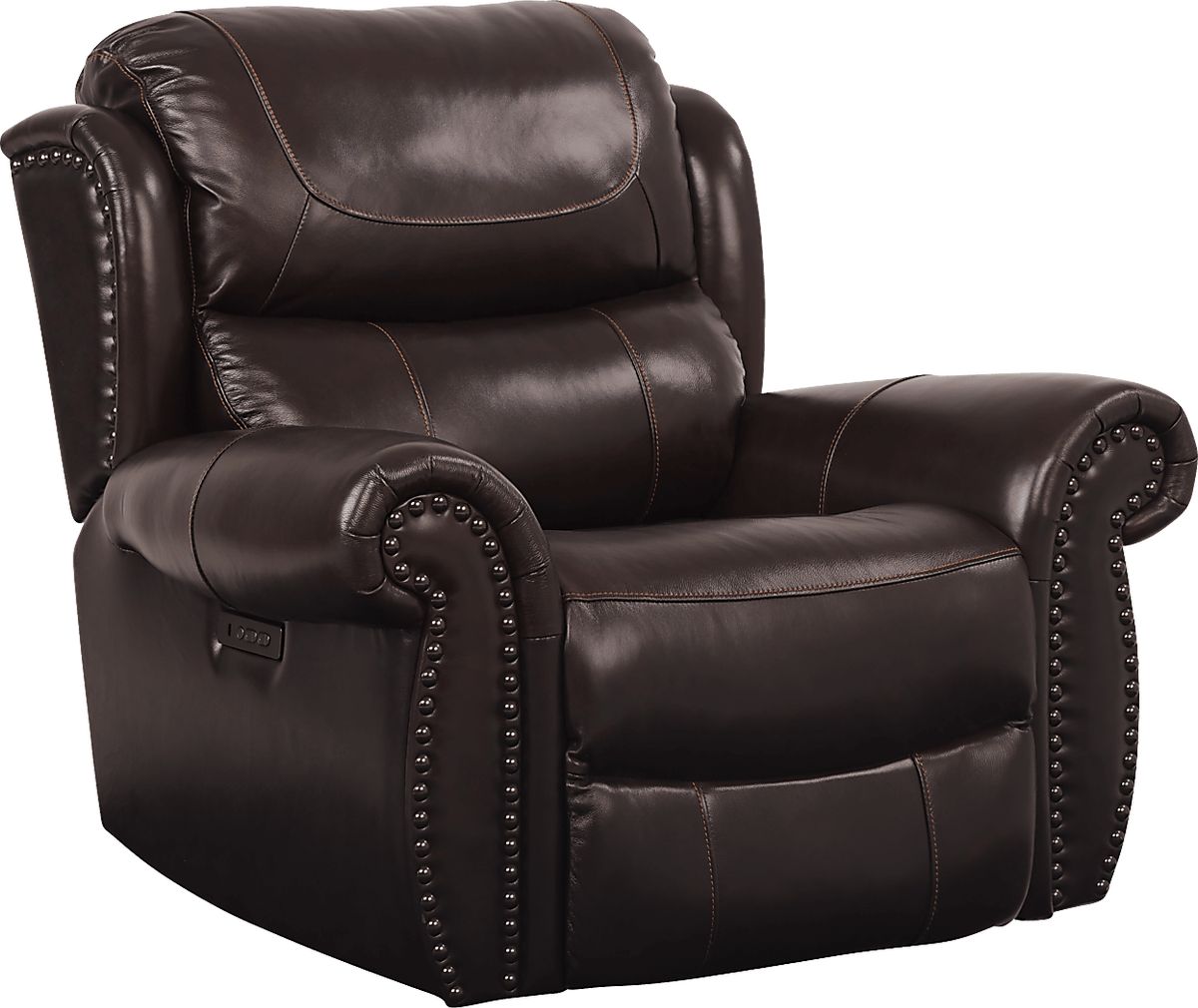 Venezio Brown Leather Power Recliner Rooms to Go