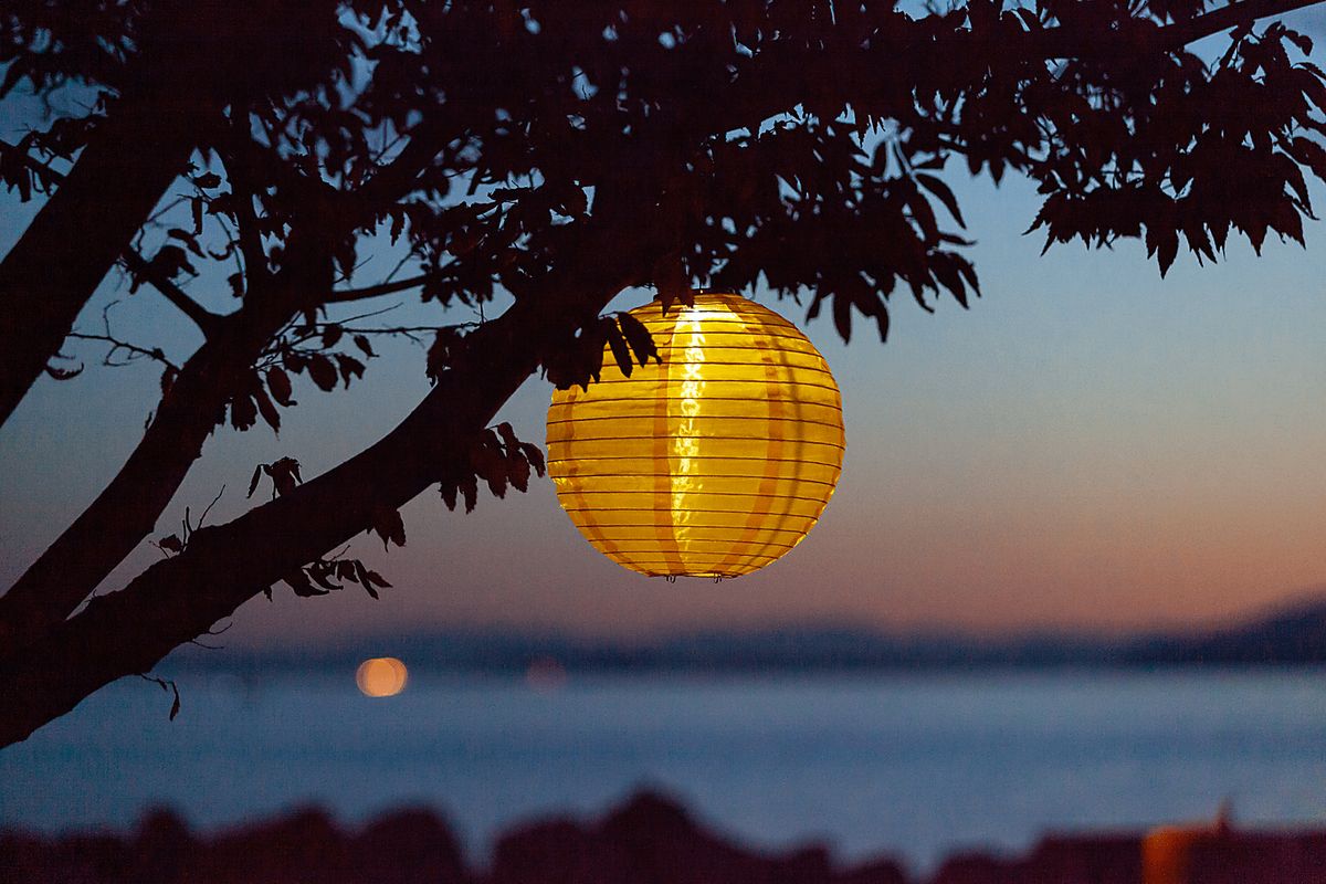 Vense Island Yellow Outdoor Lantern | Rooms to Go