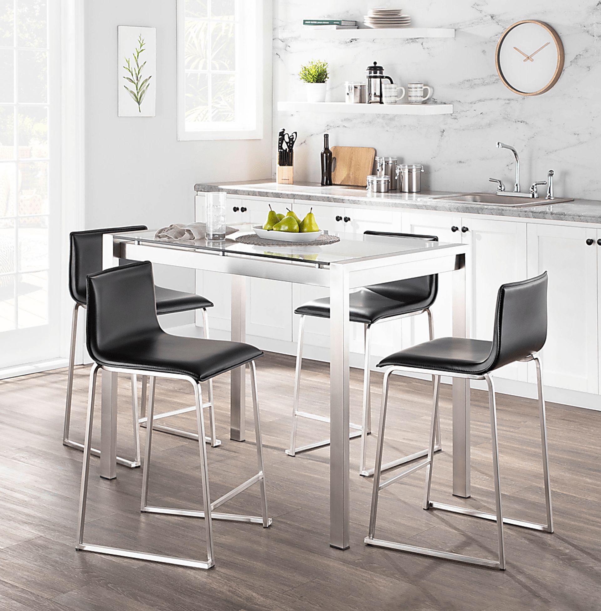 Ventanna I Black 5pc Counter Height Dining Set - Image 2