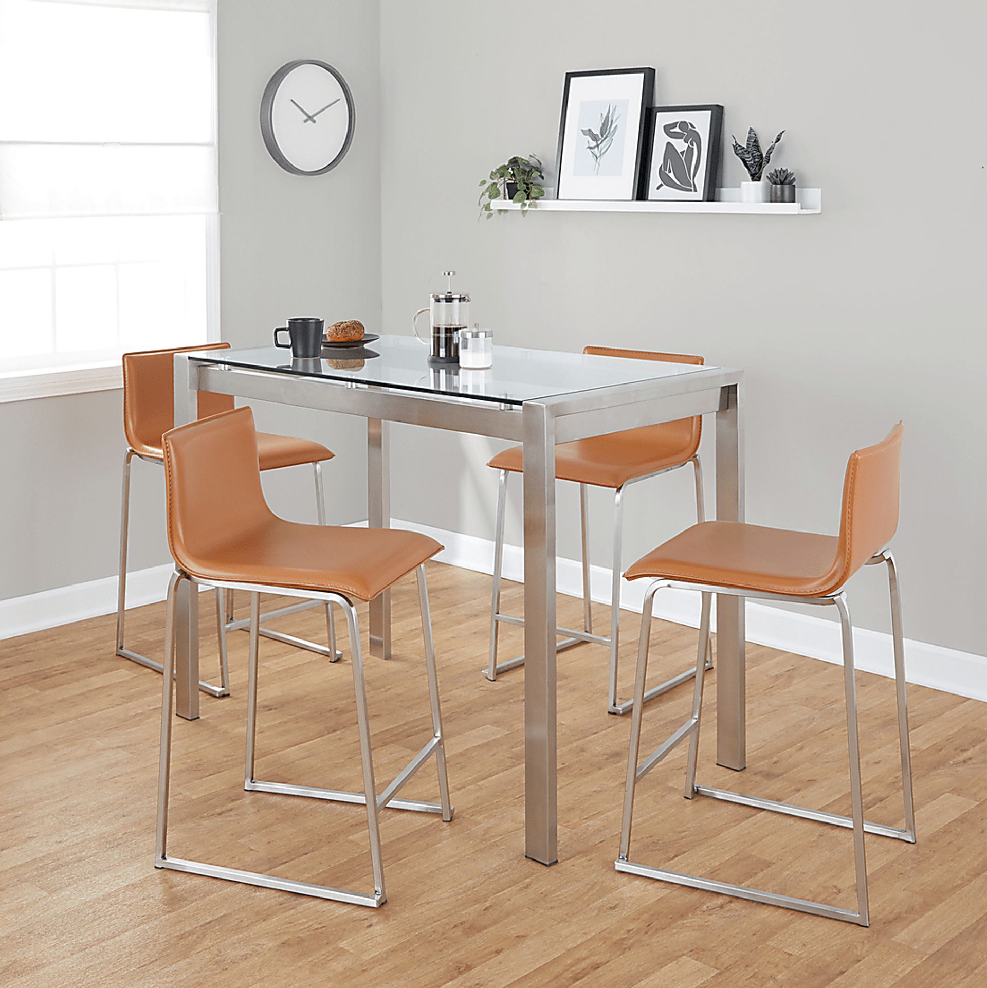 Ventanna I Camel 5pc Counter Height Dining Set - Image 2