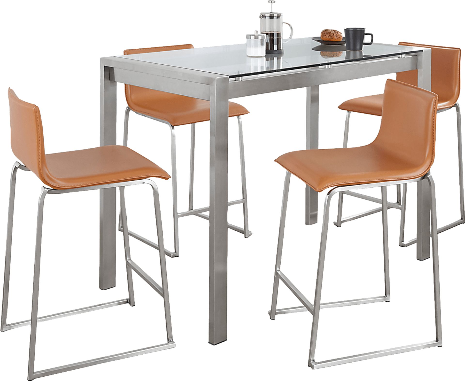 Ventanna I Camel 5pc Counter Height Dining Set - Image 3
