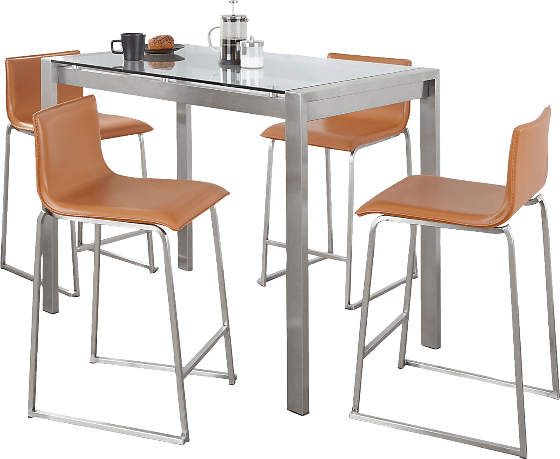 Ventanna I Camel 5pc Counter Height Dining Set - Image 1