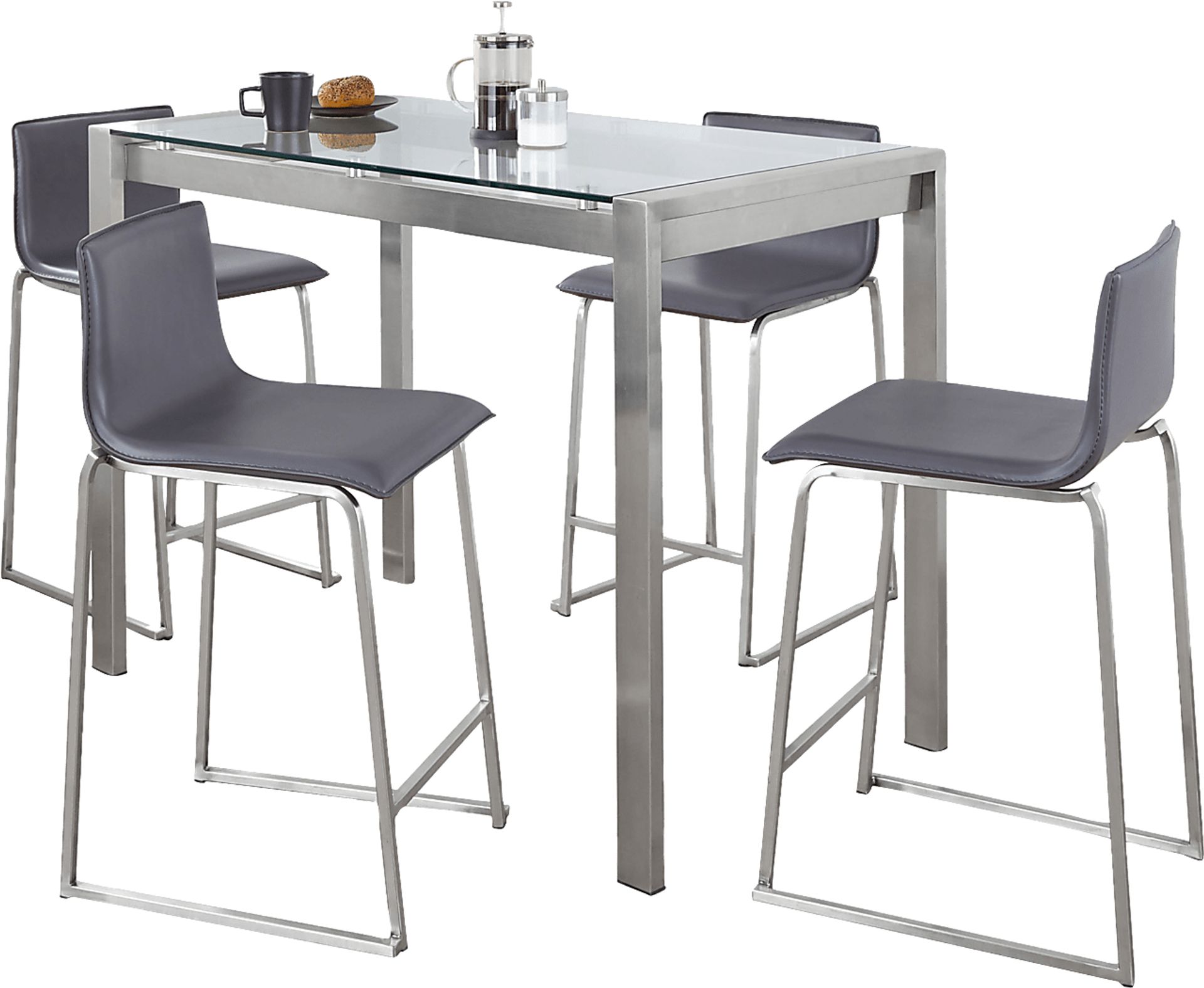 Ventanna I Gray 5pc Counter Height Dining Set - Image 3