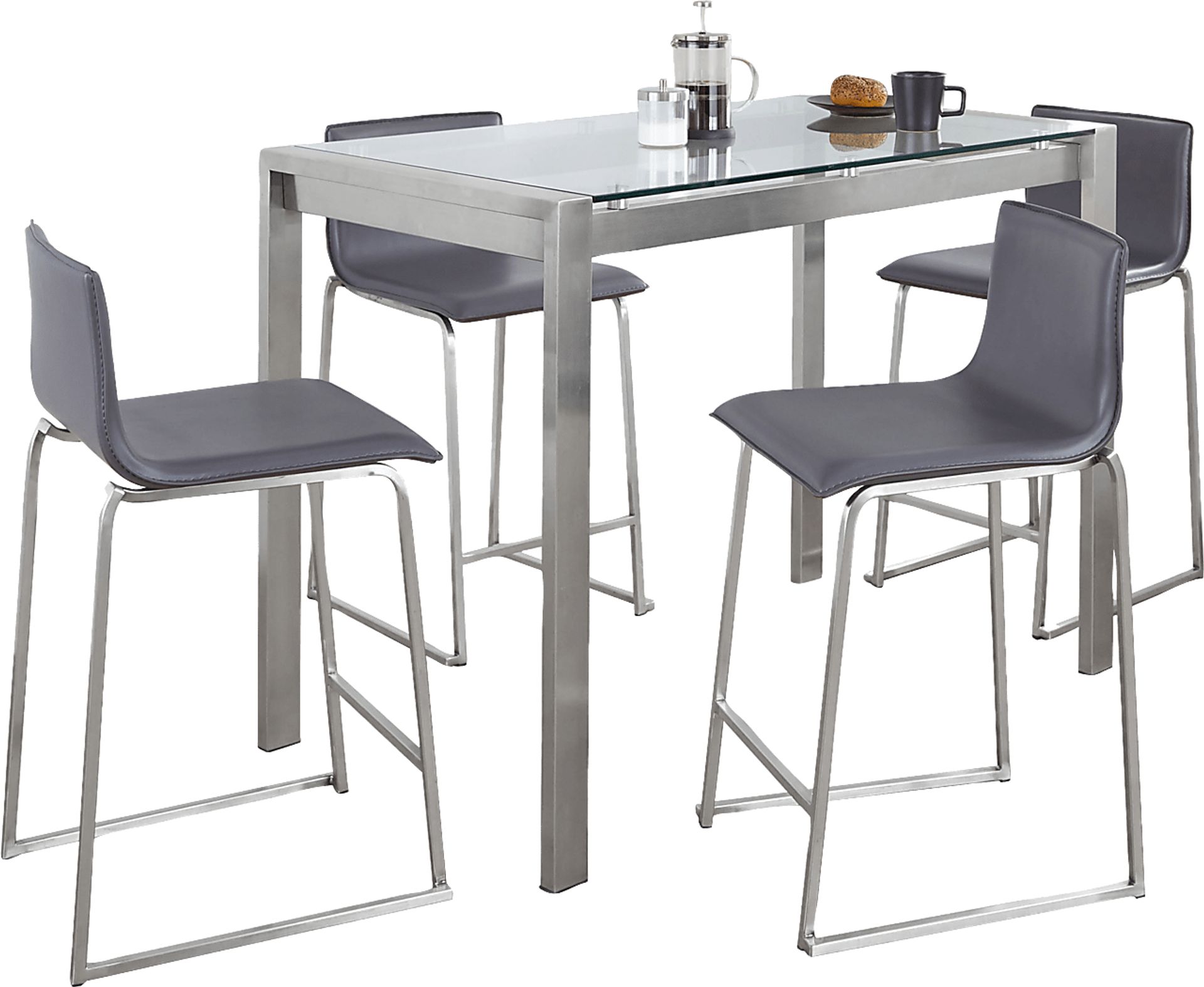 Ventanna I Gray 5pc Counter Height Dining Set - Image 1