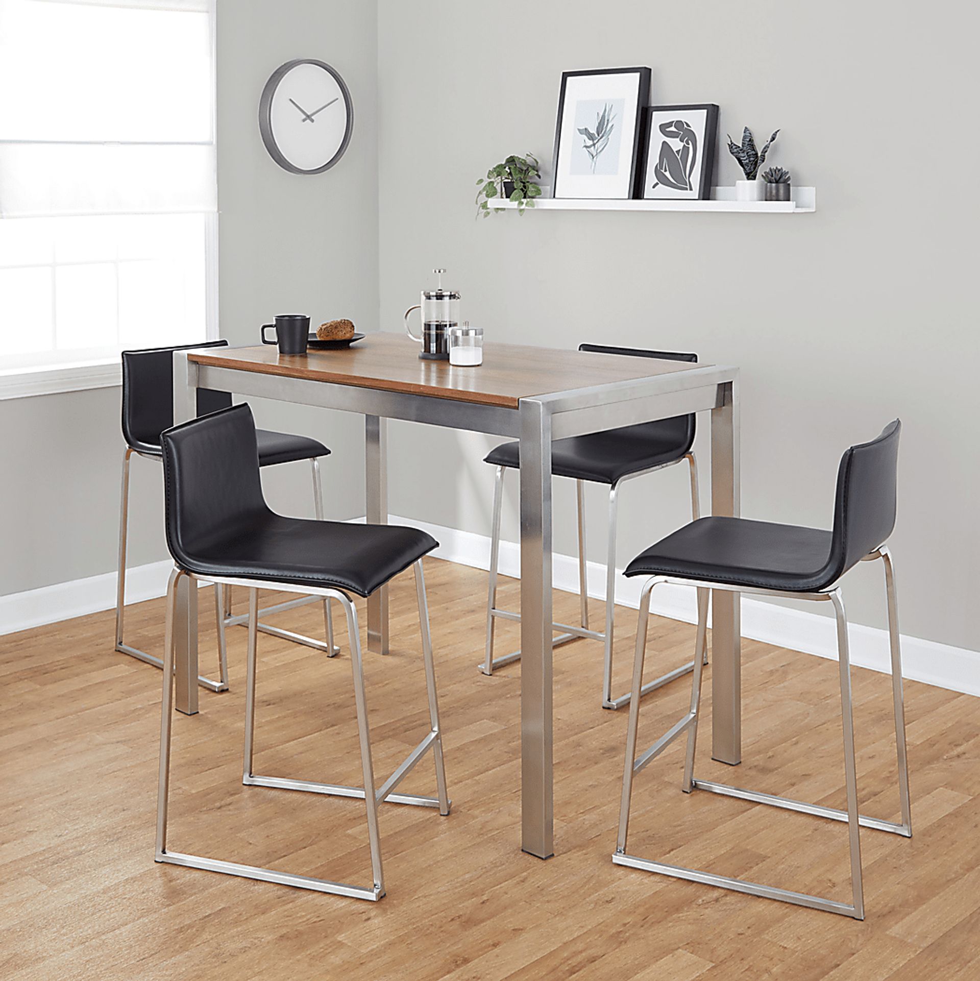Ventanna II Black 5pc Counter Height Dining Set - Image 2