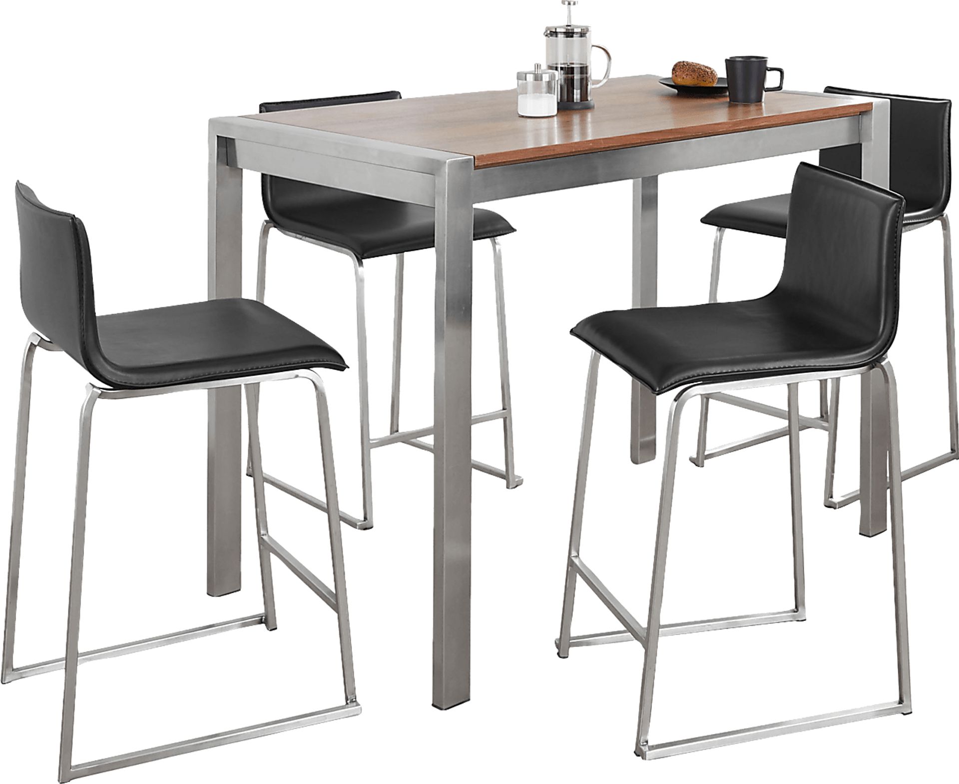 Ventanna II Black 5pc Counter Height Dining Set - Image 3