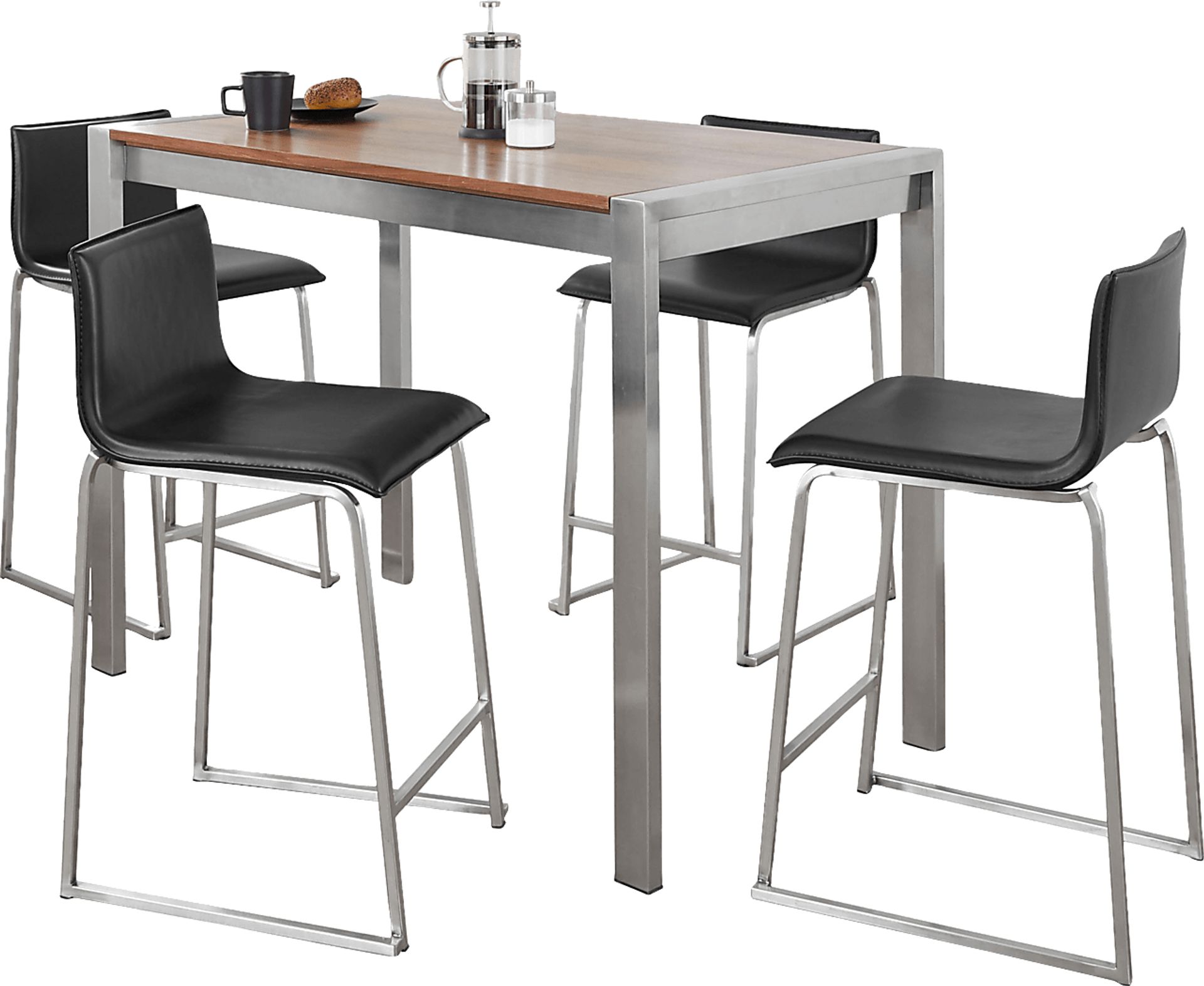 Ventanna II Black 5pc Counter Height Dining Set - Image 1