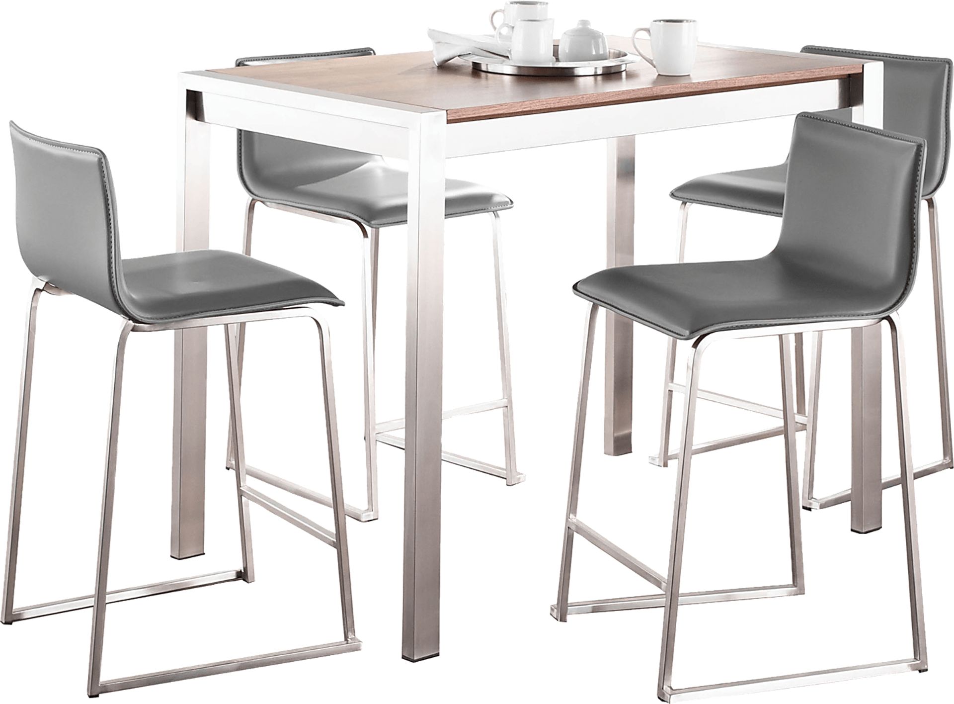 Ventanna II Gray 5pc Counter Height Dining Set - Image 3