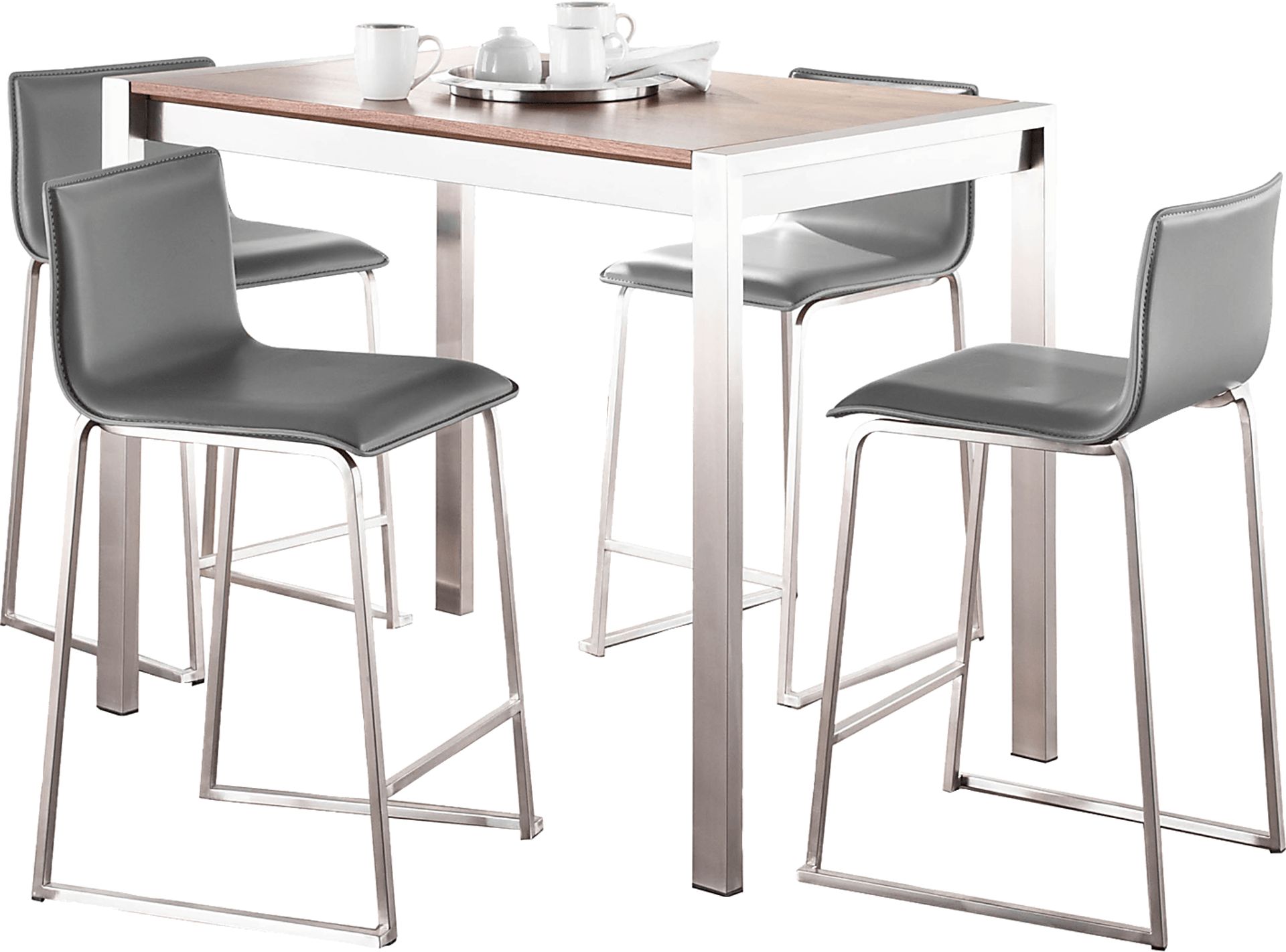 Ventanna II Gray 5pc Counter Height Dining Set - Image 1