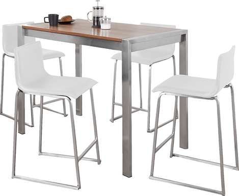 Ventanna II White 5pc Counter Height Dining Set