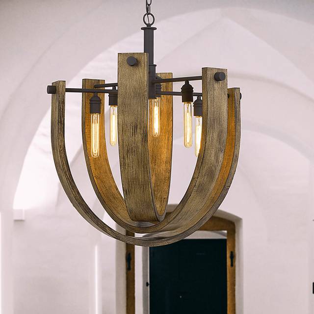 Ventor Place Oak Chandelier - Thumbnail - Image 3