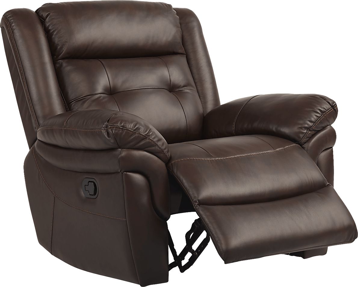 Ventoso Brown Leather 3 Pc Living Room with Reclining Sofa Rooms To Go