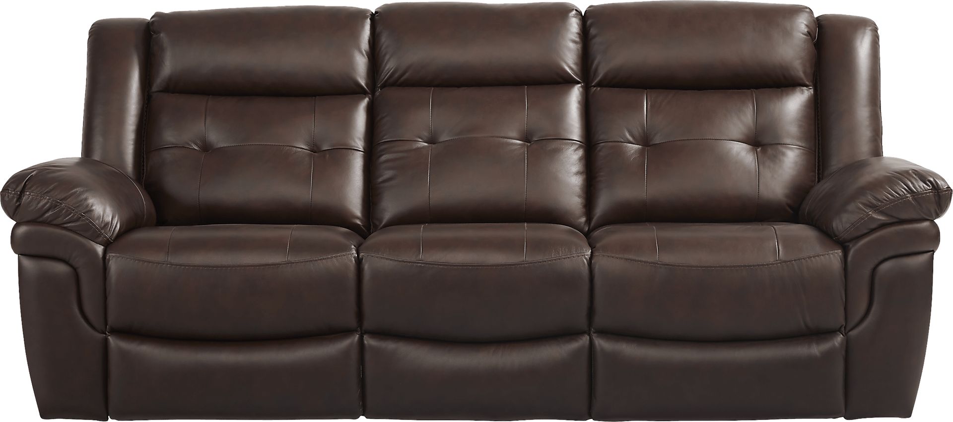 Ventoso Brown Leather Power Reclining Sofa - Image 1