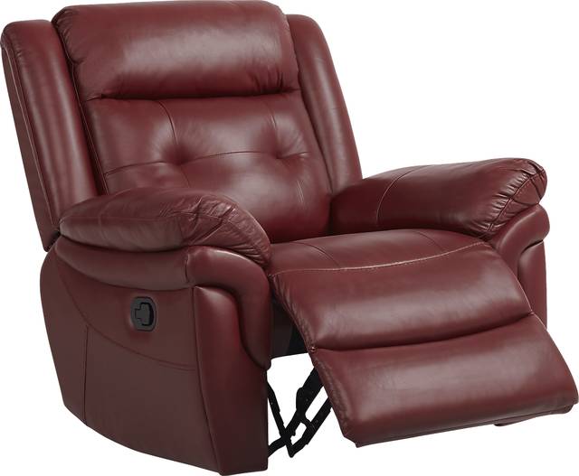 Ventoso Red Leather 3 Pc Living Room with Reclining Sofa - Thumbnail - Image 6