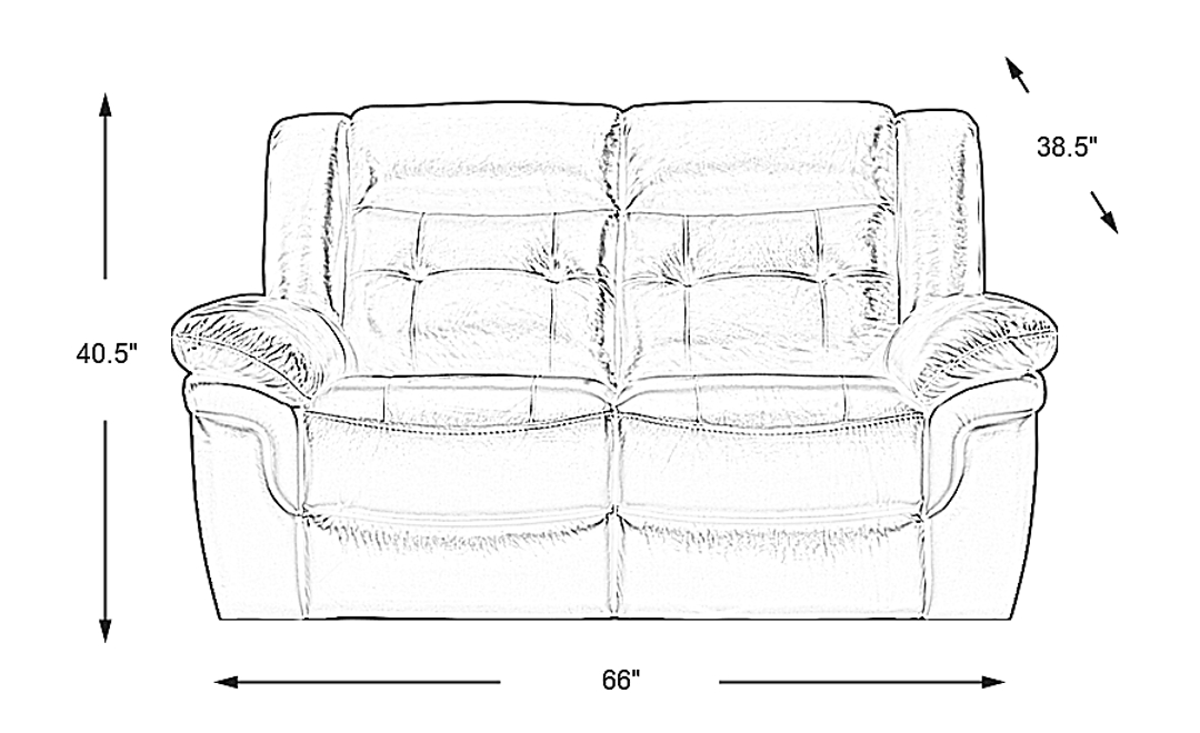 Ventoso Leather Stationary Loveseat