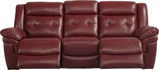 Ventoso Red Leather 3 Pc Living Room with Reclining Sofa - Thumbnail - Image 3