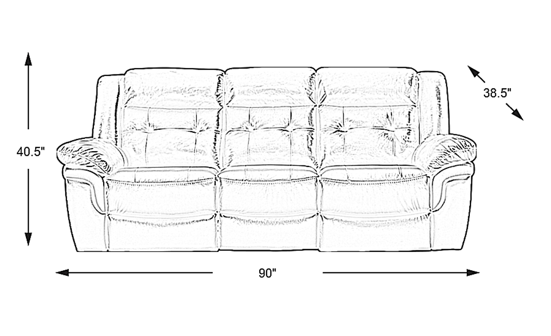 Ventoso Leather Non-Power Reclining Sofa