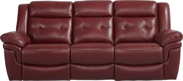 Ventoso Red Leather 3 Pc Living Room with Reclining Sofa - Thumbnail - Image 2