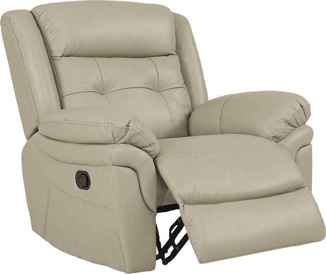 Ventoso Sand Leather Glider Recliner - Thumbnail - Image 2