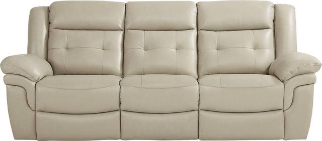 Ventoso Sand Leather Power Reclining Sofa - Thumbnail - Image 1
