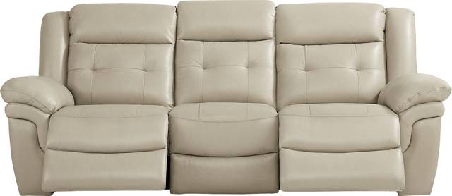 Ventoso Sand Leather Reclining Sofa - Thumbnail - Image 2