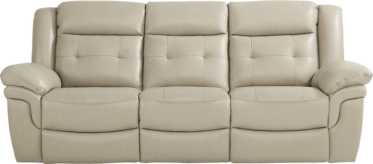 Ventoso Sand Beige Leather NonPower Reclining Sofa Rooms to Go