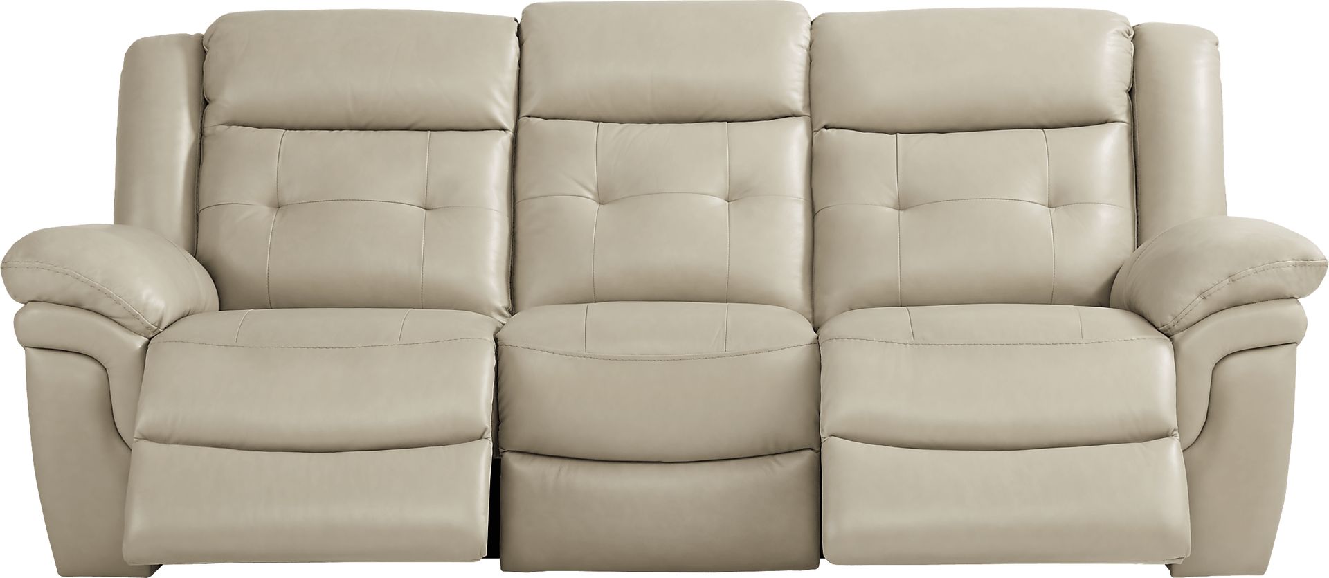Ventoso Sand Leather Reclining Sofa - Image 3