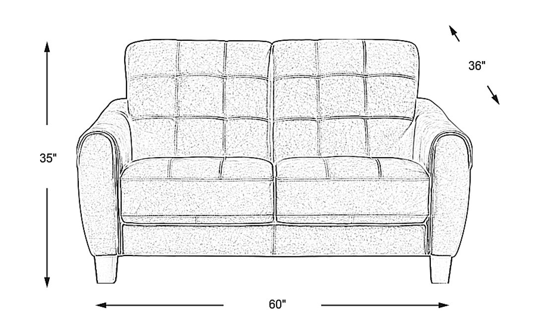 Ventura Square Leather Loveseat