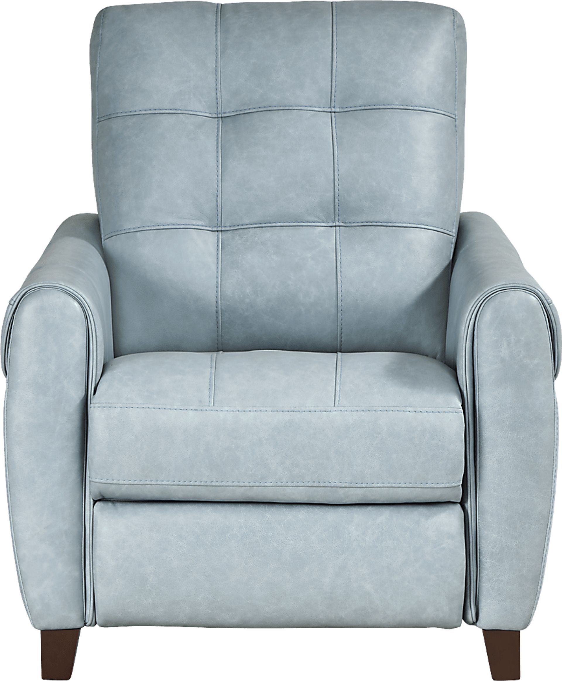 Ventura Square Blue Leather Push Back Recliner - Image 2