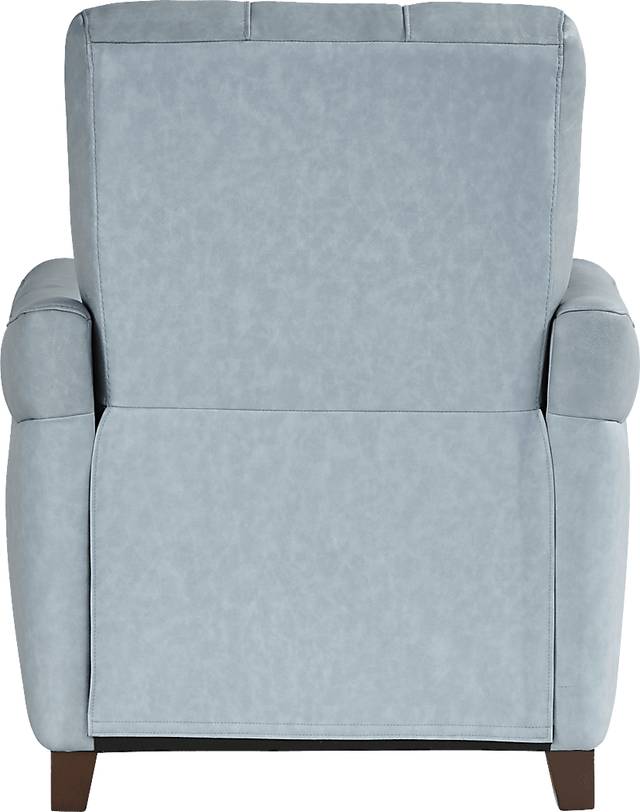 Ventura Square Blue Leather Push Back Recliner - Thumbnail - Image 3