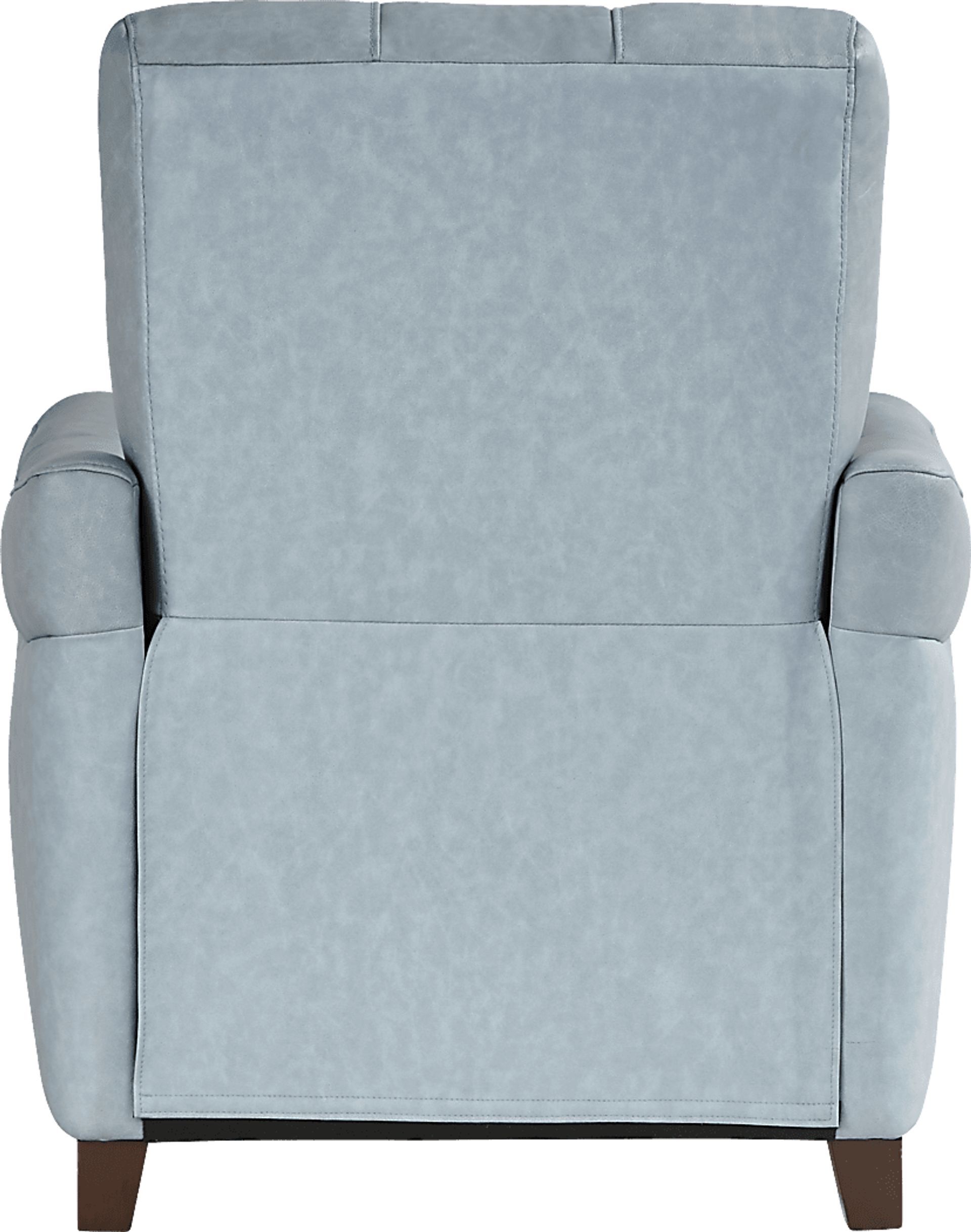 Ventura Square Blue Leather Push Back Recliner - Image 3