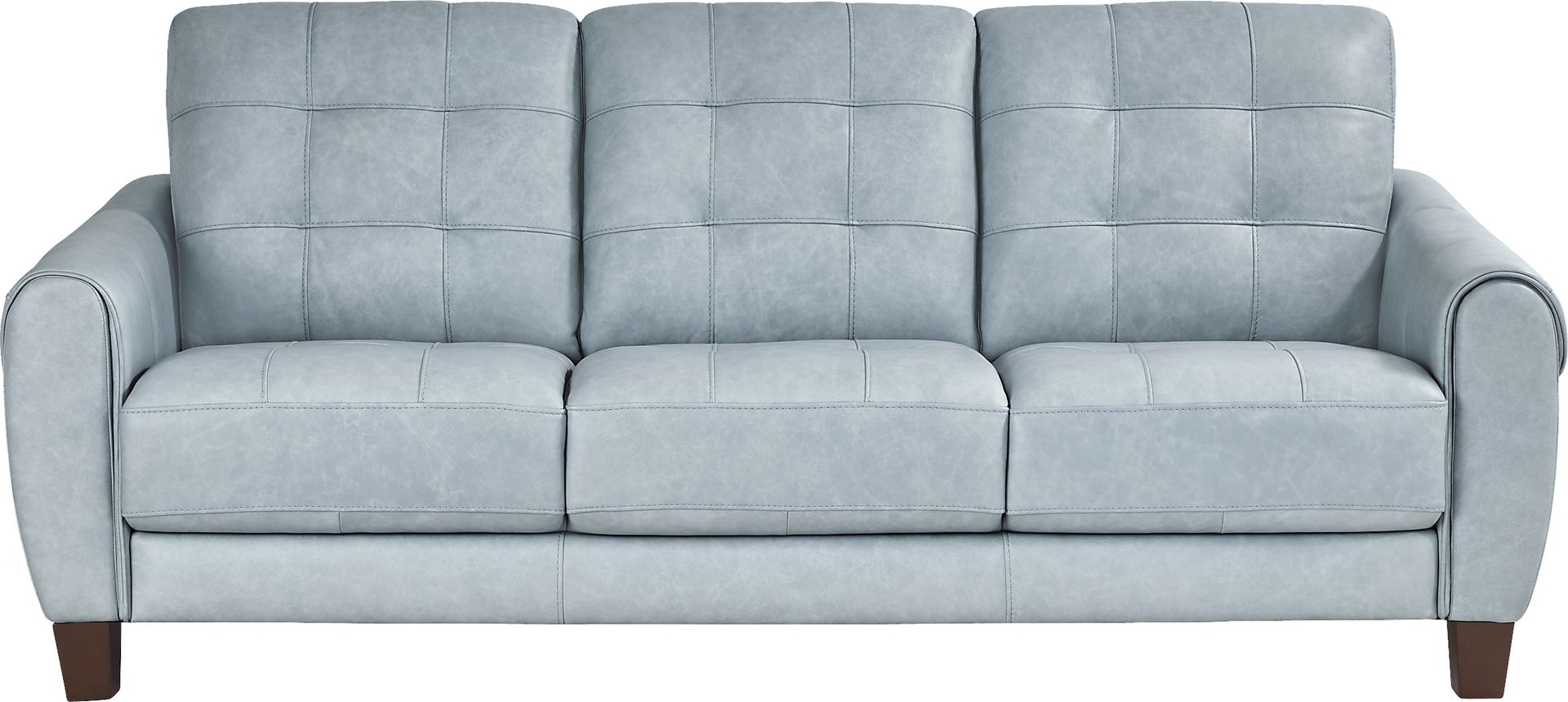 Ventura Square Blue Leather Sofa - Image 1