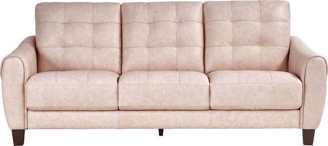 Ventura Square Blush Leather Sofa - Thumbnail - Image 1