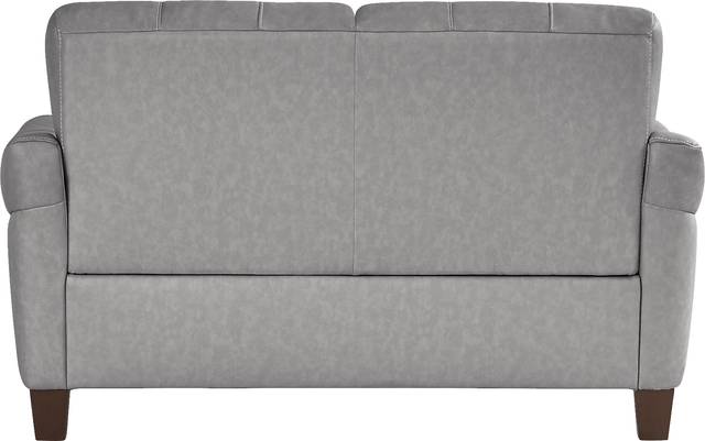 Ventura Square Gray Leather Loveseat - Thumbnail - Image 3