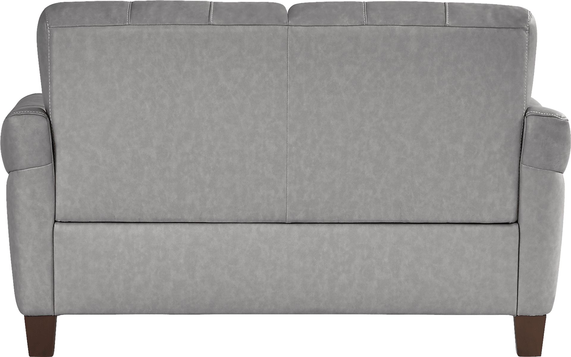 Ventura Square Gray Leather Loveseat - Image 3