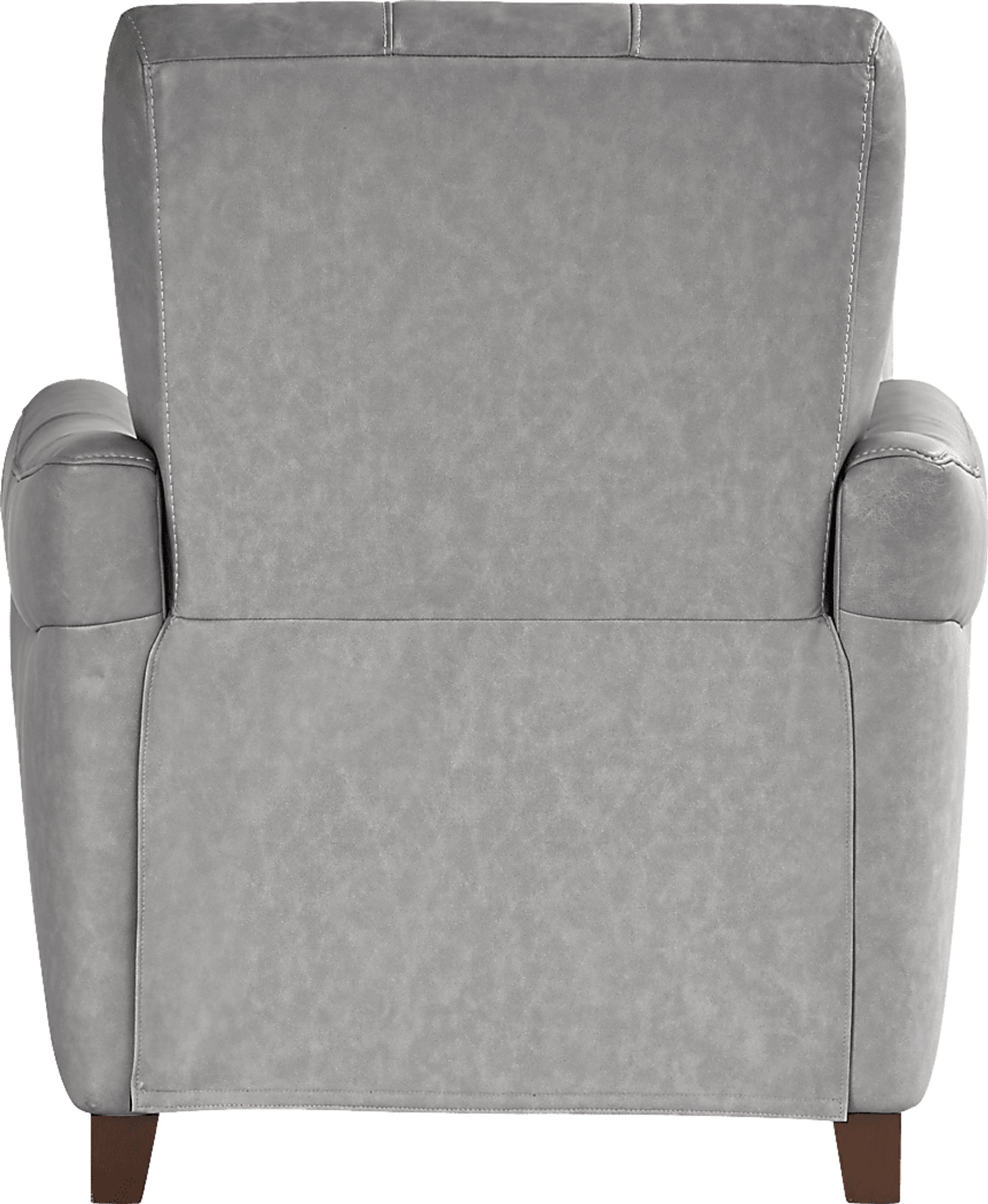 Ventura Square Gray Leather Push Back Recliner - Image 3