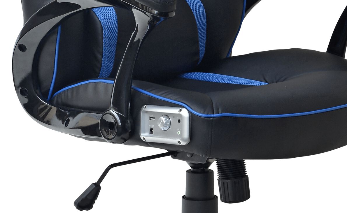 Kids Venture Quest Black/Blue Gaming Desk Chair - Rooms To Go