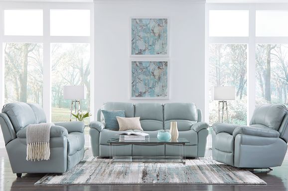 Blue Leather Living Room Sets (Sofa, Recliner & Furniture)