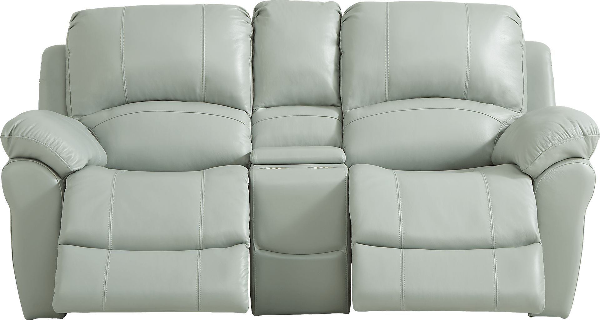 Vercelli Aqua Leather 7 Pc Power Reclining Living Room - Image 3