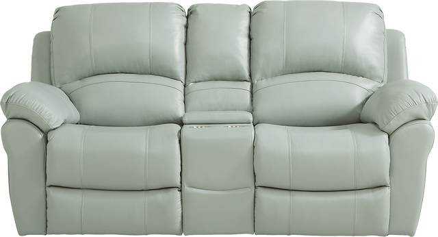 Vercelli Aqua Leather 2 Pc Power Reclining Living Room - Thumbnail - Image 4