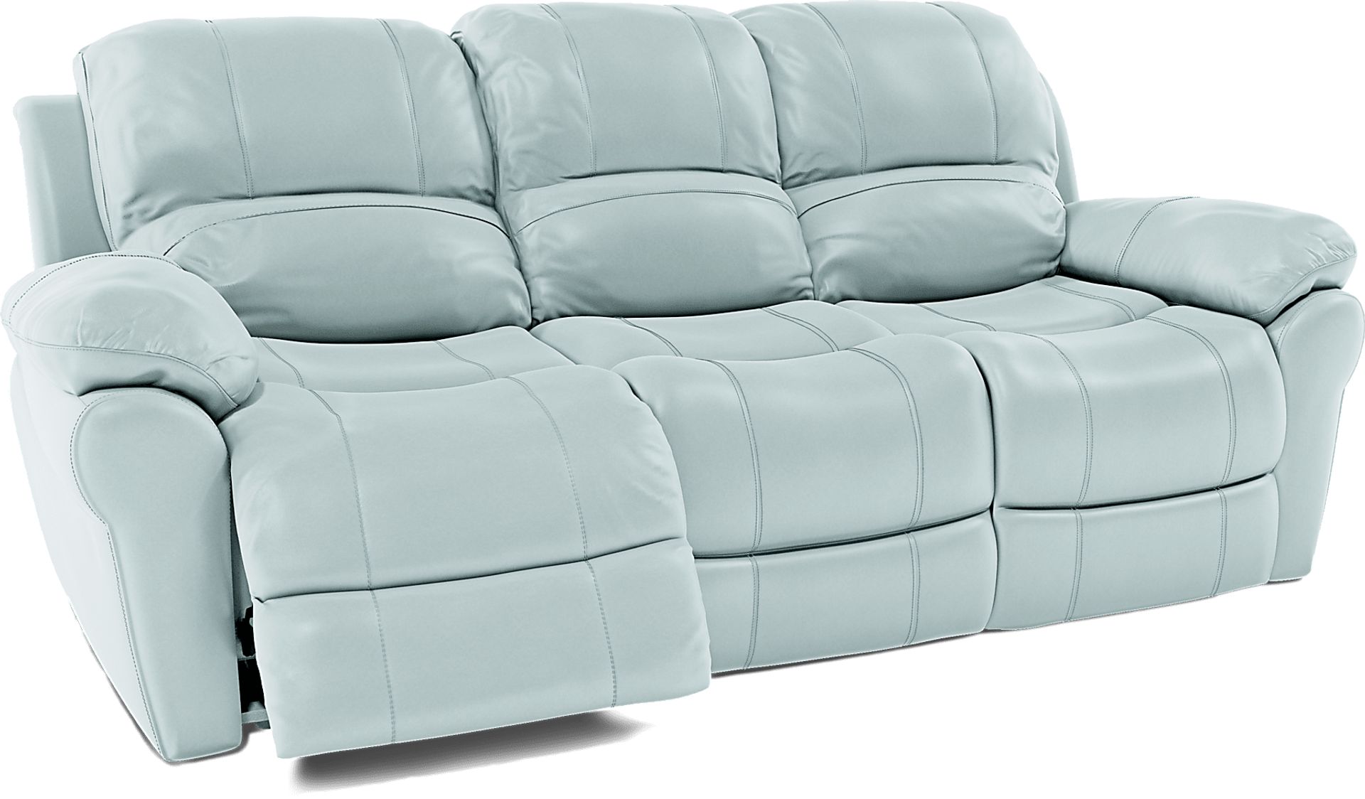 Vercelli Aqua Leather Power Reclining Sofa - Image 5