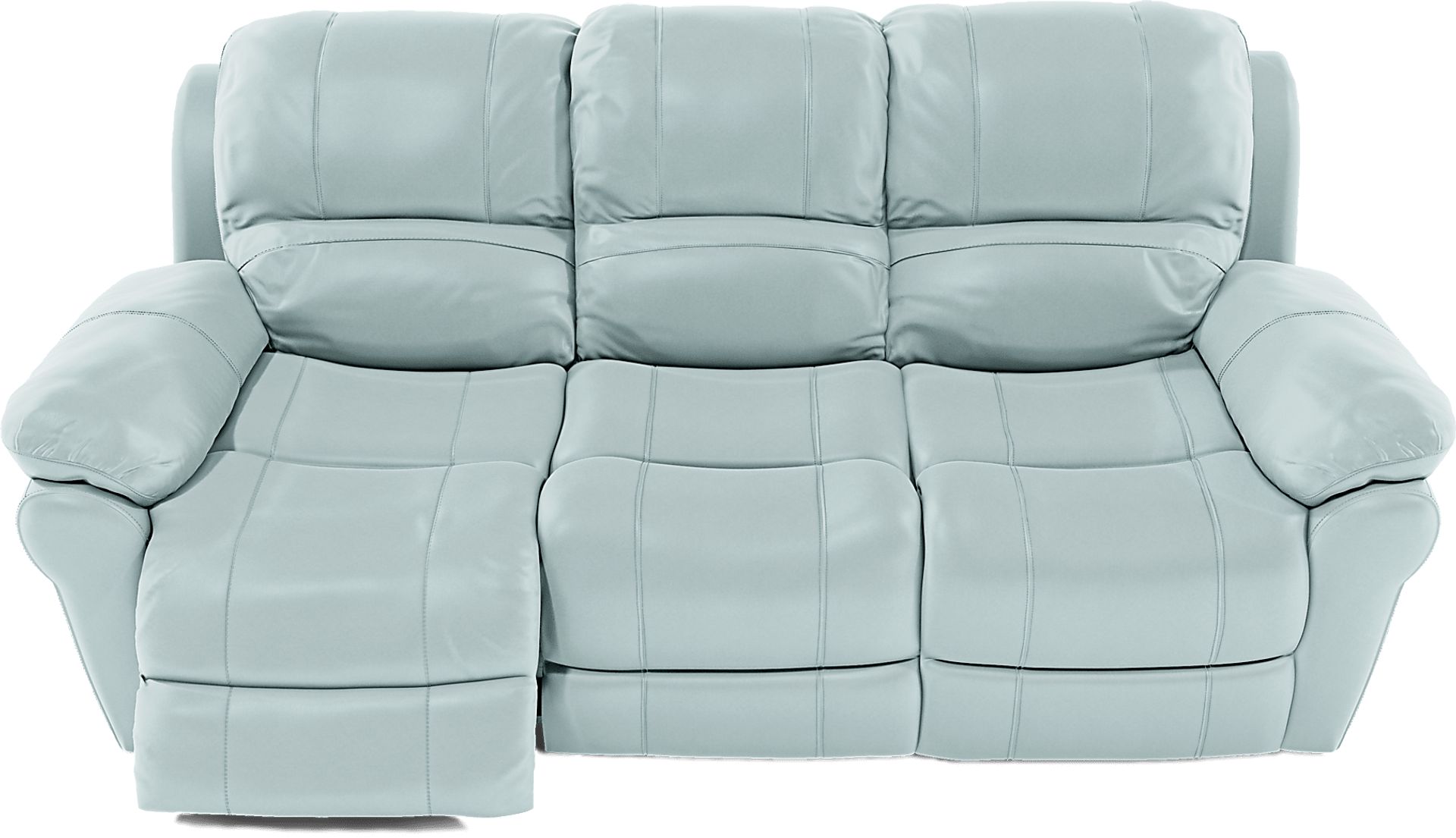 Vercelli Aqua Leather Power Reclining Sofa - Image 6