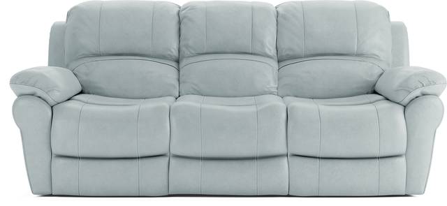 Vercelli Aqua Leather Power Reclining Sofa - Thumbnail - Image 1