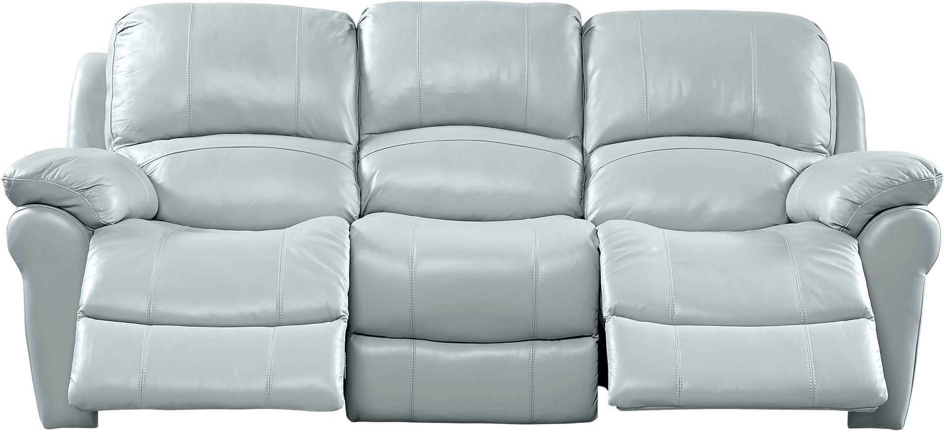 Vercelli Aqua Leather 3 Pc Living Room with Reclining Sofa - Image 3
