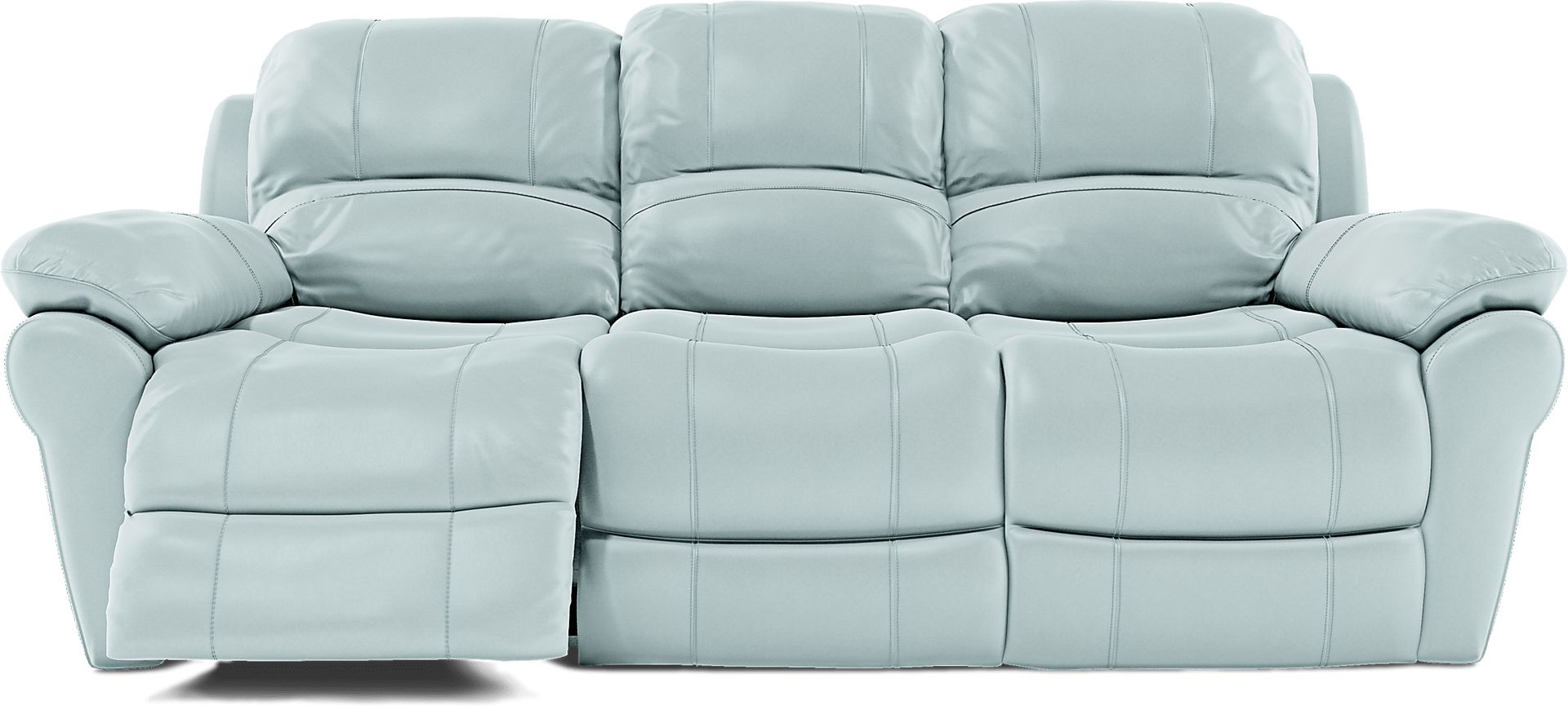 Vercelli Aqua Leather 3 Pc Living Room with Reclining Sofa - Image 5