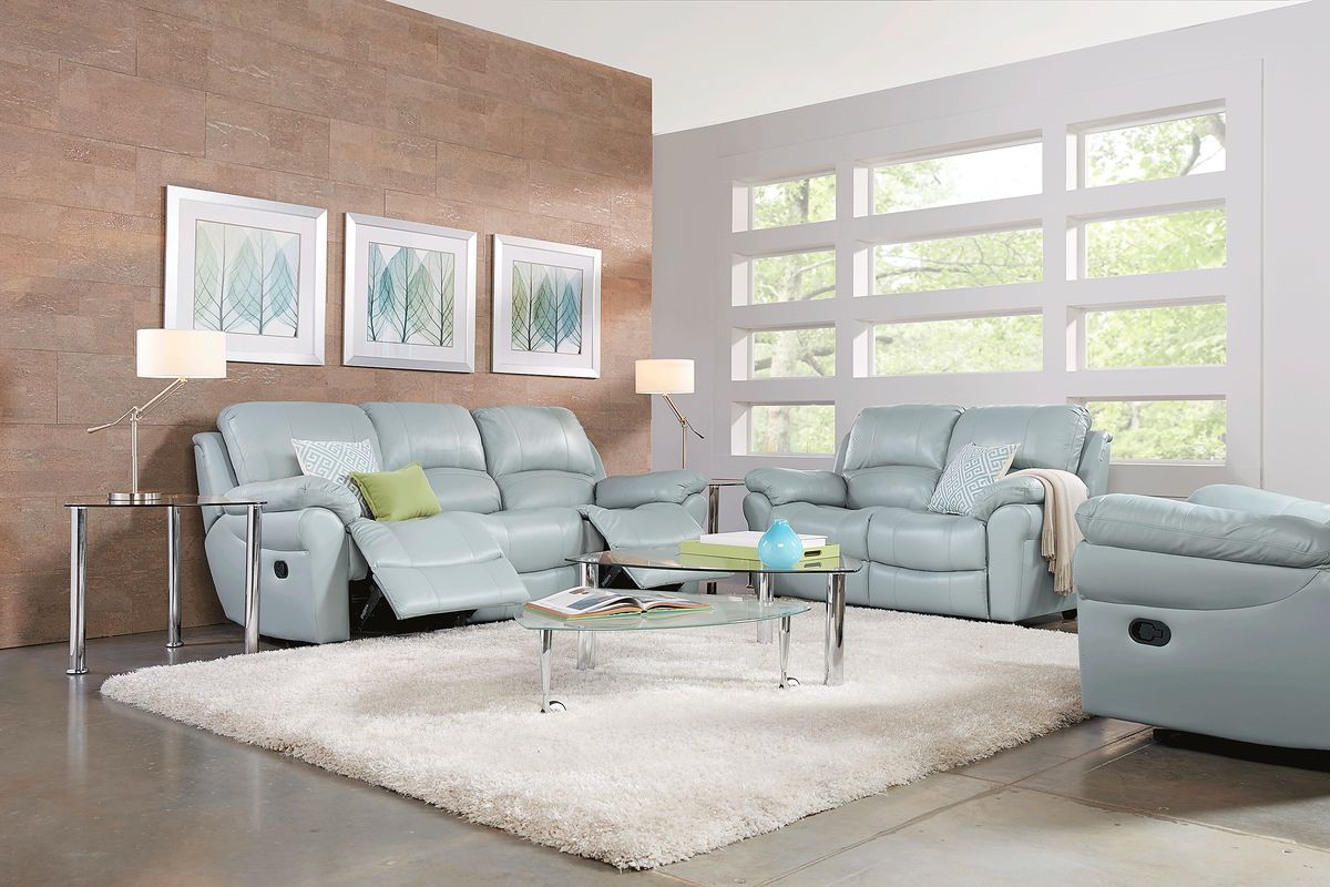 Aqua leather deals recliner