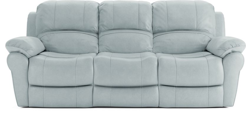 Vercelli Aqua Leather Reclining Sofa